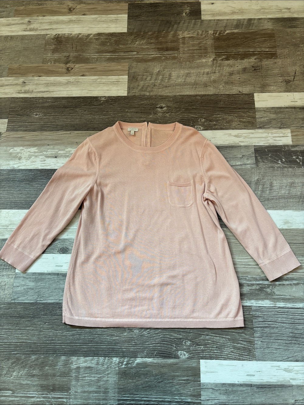 Talbots Light Pink Crewneck Pocket Sweater